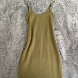 Fitted olive dress